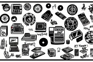A floppy disc with hack the planet written on it with an anarchy style tattoo idea