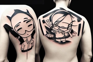 man with laptop tattoo idea