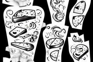 A toast with cheese melting on top tattoo idea