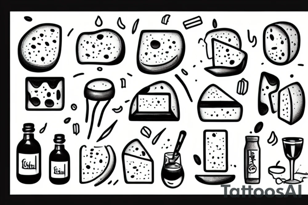 A toast with cheese melting on top tattoo idea