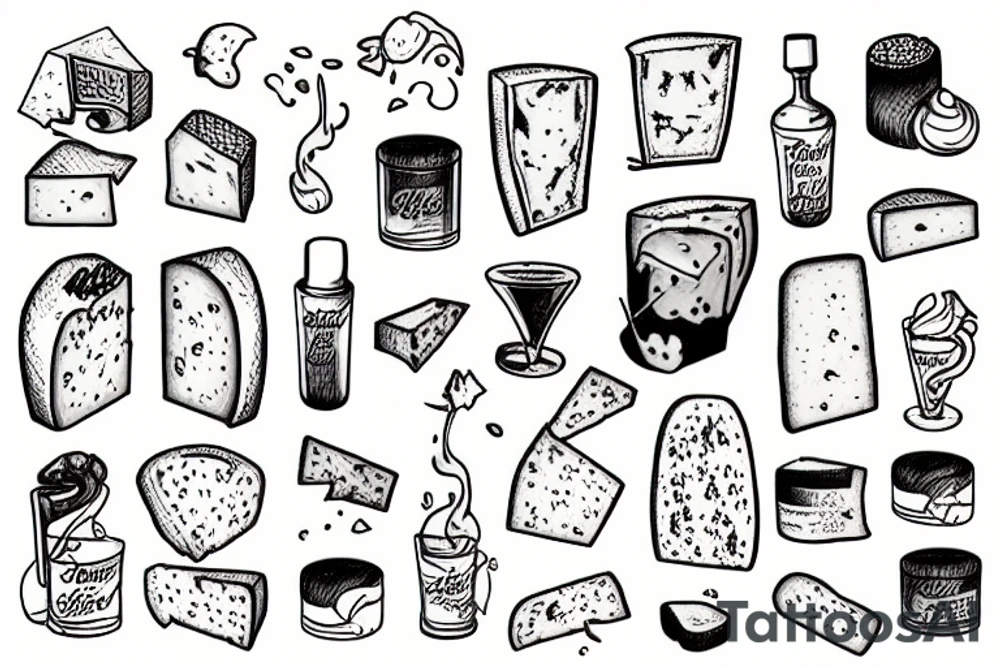 A toast with cheese melting on top tattoo idea