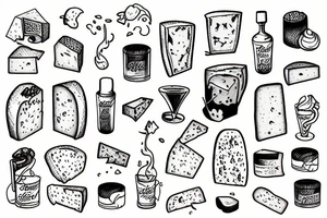 A toast with cheese melting on top tattoo idea