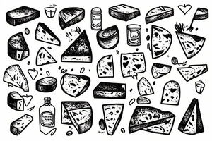 A toast with cheese melting on top tattoo idea