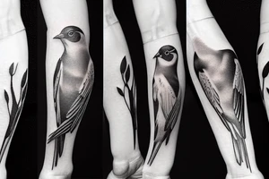 A bird on a male forearm tattoo idea