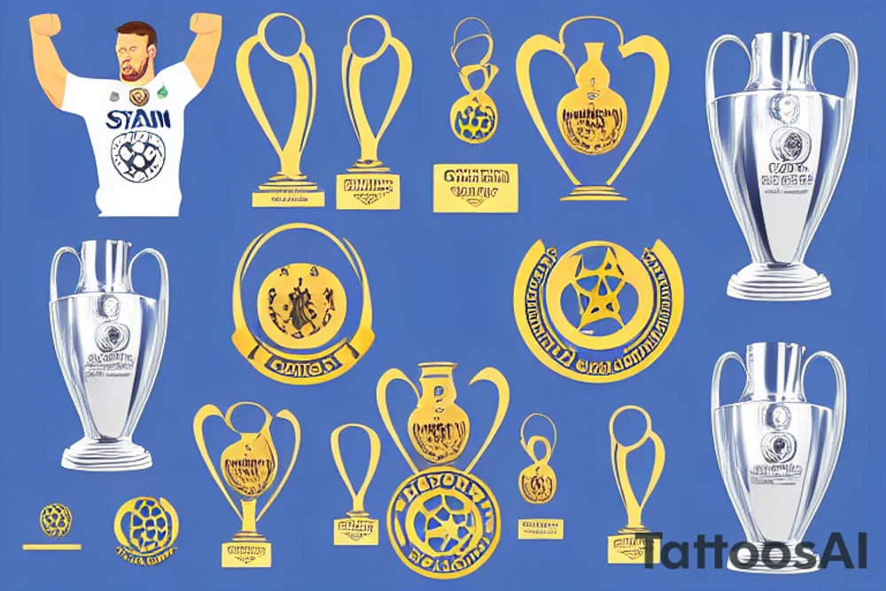 st johnstone captain Liam Gordon lifting the Champions League trophy tattoo idea