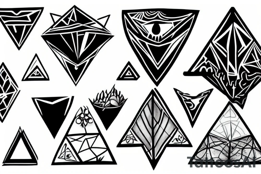 shaded triangles tattoo idea