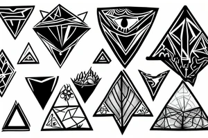 shaded triangles tattoo idea