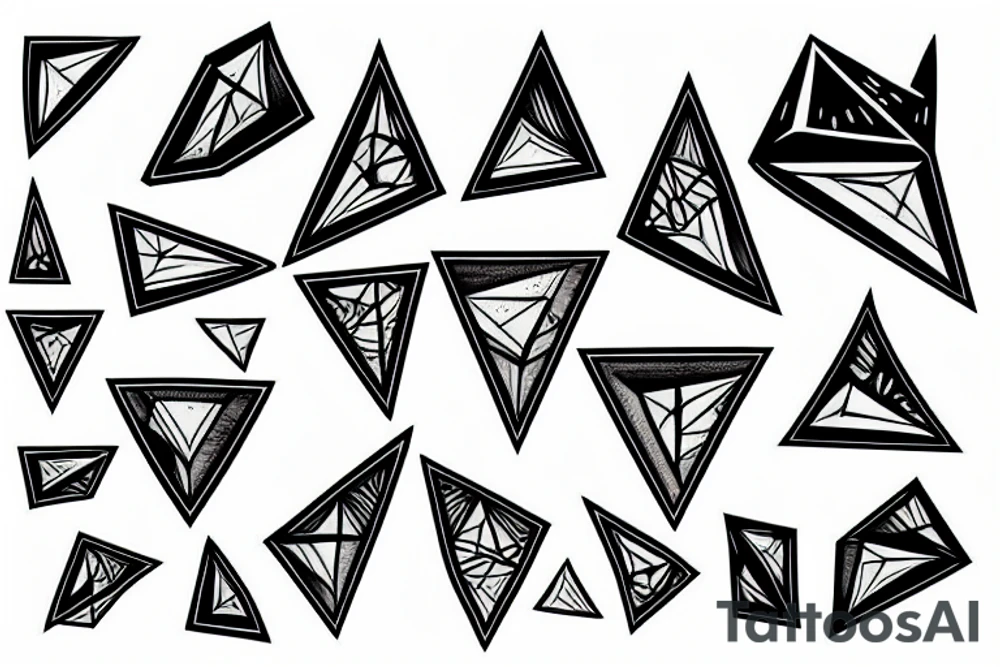shaded triangles tattoo idea