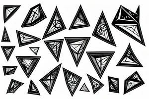 shaded triangles tattoo idea