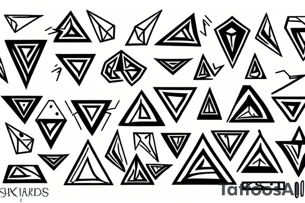 shaded triangles tattoo idea