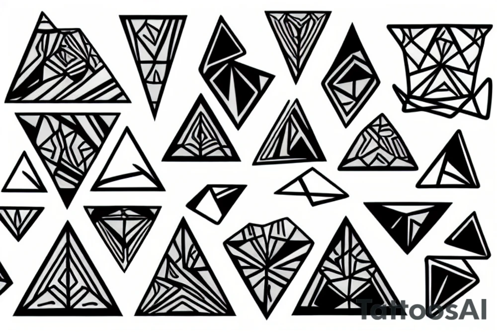 shaded triangles tattoo idea