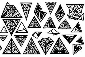 shaded triangles tattoo idea