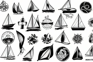 Minnesota sailboat camp nature tattoo idea