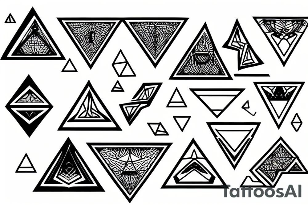 shaded triangles tattoo idea