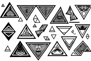 shaded triangles tattoo idea