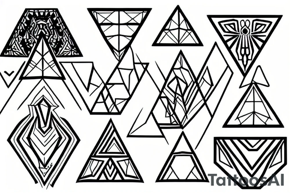 shaded triangles tattoo idea