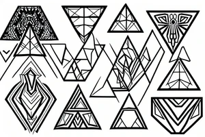 shaded triangles tattoo idea