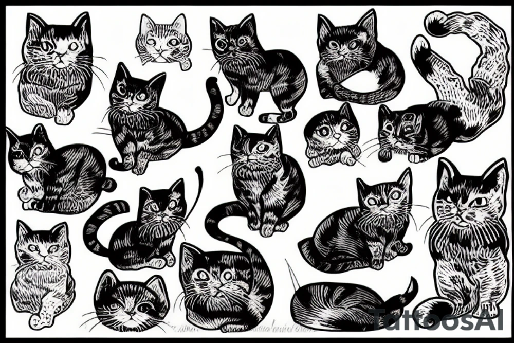 van gogh cat tattoo idea