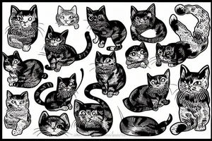 van gogh cat tattoo idea