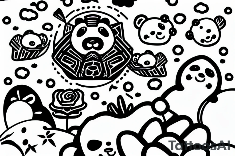 UFO picking up a panda in its hyperbeam with cactus in the foreground tattoo idea UFO picking up a panda in its hyperbeam with cactus in the foreground tattoo idea