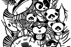 UFO picking up a panda with saguaro cactus in the foreground tattoo idea