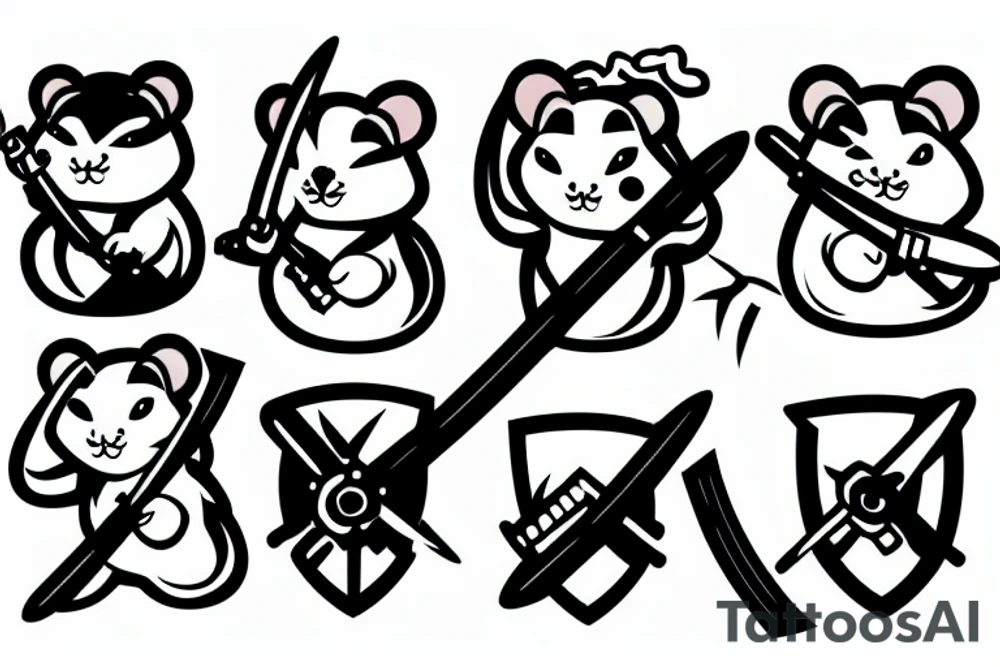 A hamster wielding a sword tattoo idea