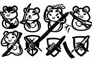 A hamster wielding a sword tattoo idea