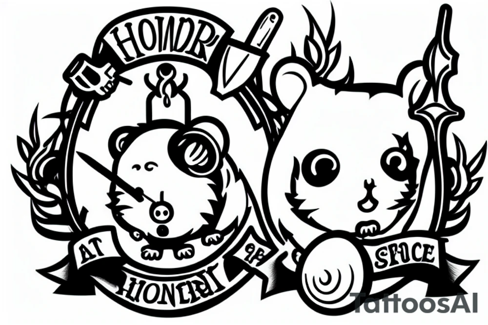 A hamster wielding a sword tattoo idea