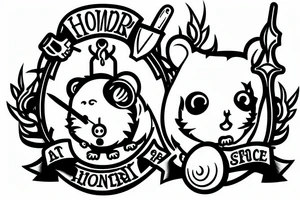 A hamster wielding a sword tattoo idea