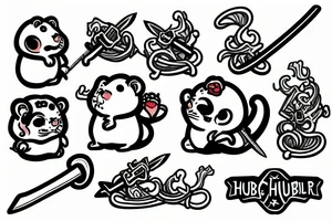 A hamster wielding a sword tattoo idea