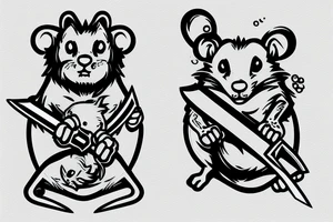 A hamster wielding a sword tattoo idea