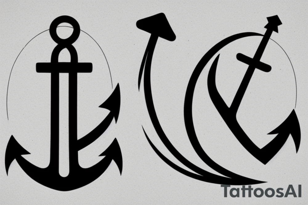 A minimal anchor in norse style tattoo idea