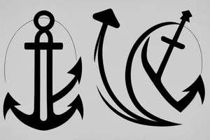 A minimal anchor in norse style tattoo idea