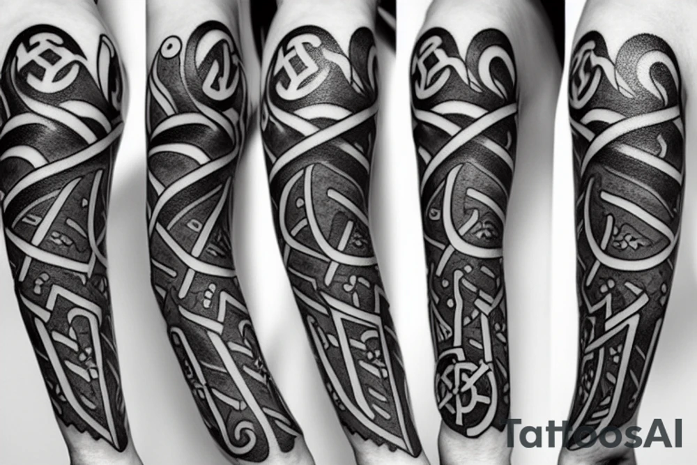 A minimal anchor in norse style tattoo idea