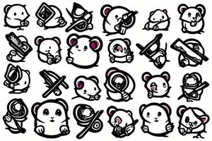 A cute hamster wielding a sword tattoo idea