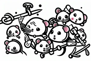 A cute hamster wielding a sword tattoo idea