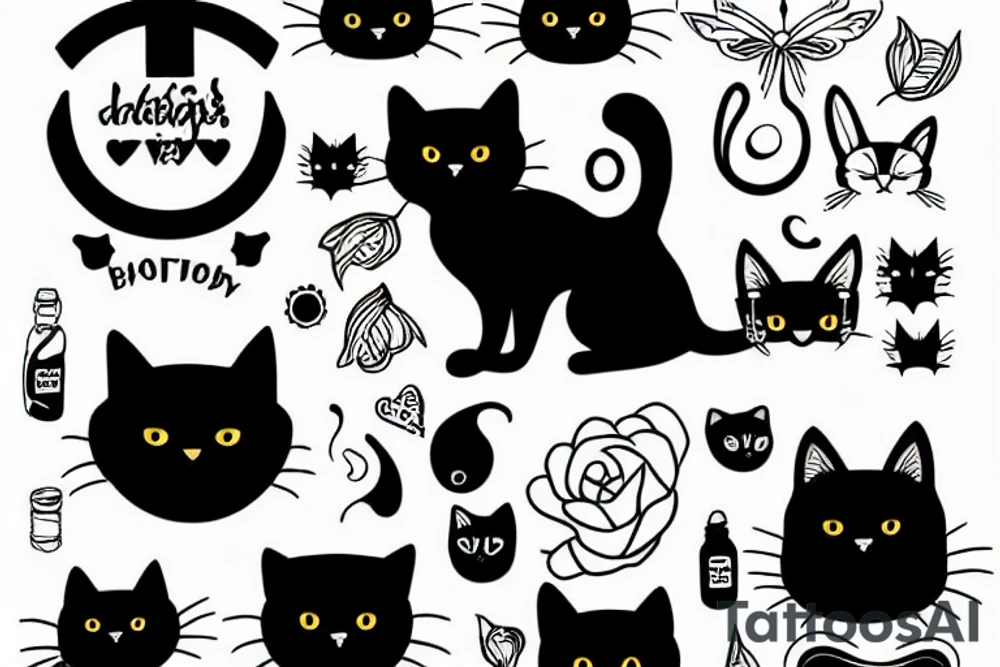 a black cat tattoo idea