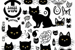 a black cat tattoo idea