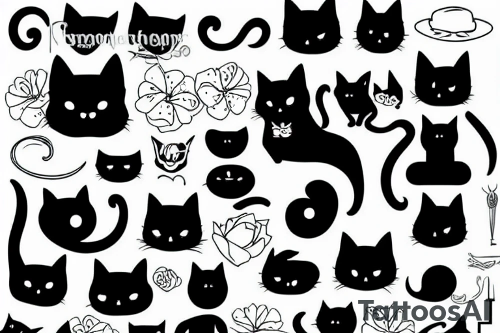 a sillhoutte of a black cat tattoo idea