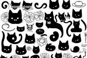 a sillhoutte of a black cat tattoo idea