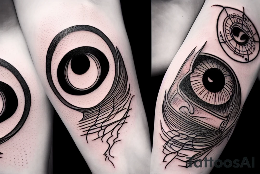 eye of sauron tower against background of mordor tattoo idea
