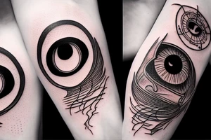 eye of sauron tower against background of mordor tattoo idea