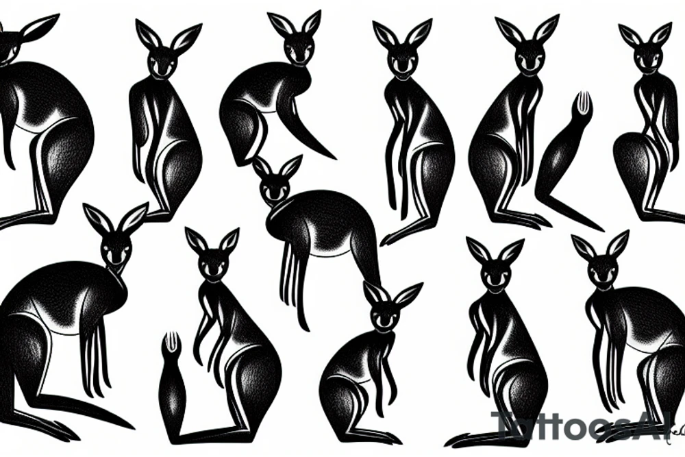 African kangaroo tattoo idea