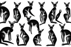 African kangaroo tattoo idea