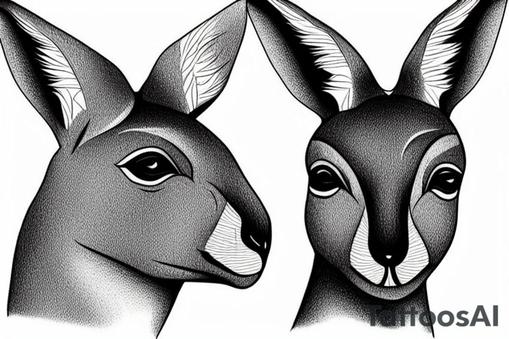 African kangaroo tattoo idea