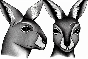 African kangaroo tattoo idea