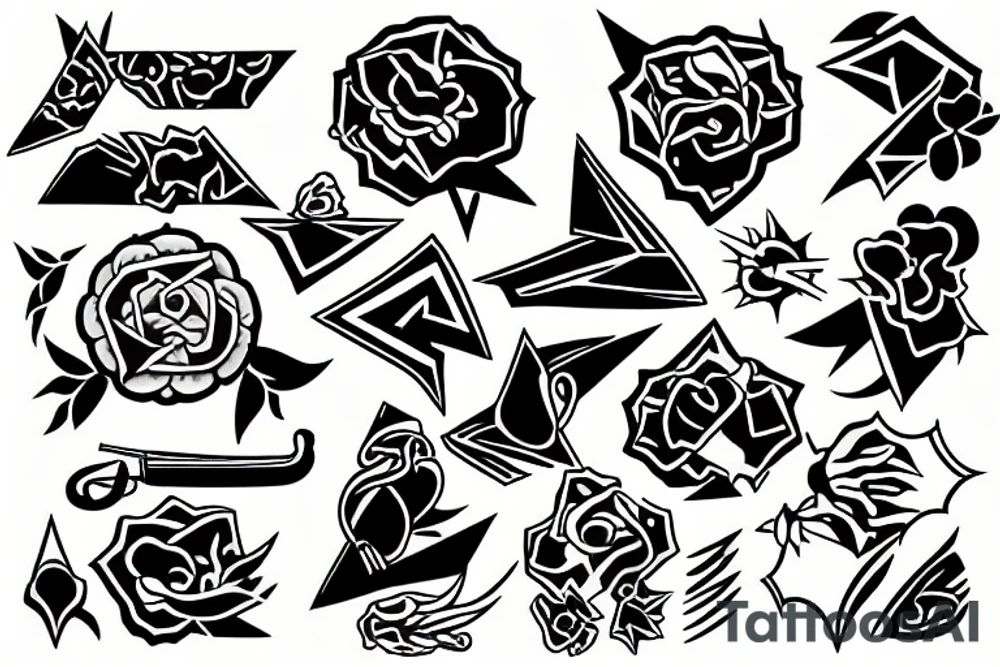 Flash sharp edges tattoo idea