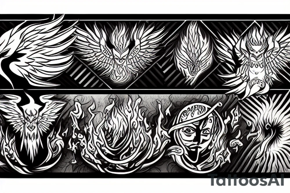 phoenix emerging from flames tattoo idea