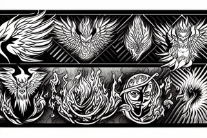 phoenix emerging from flames tattoo idea