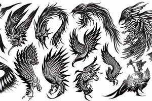 phoenix emerging from flames tattoo idea